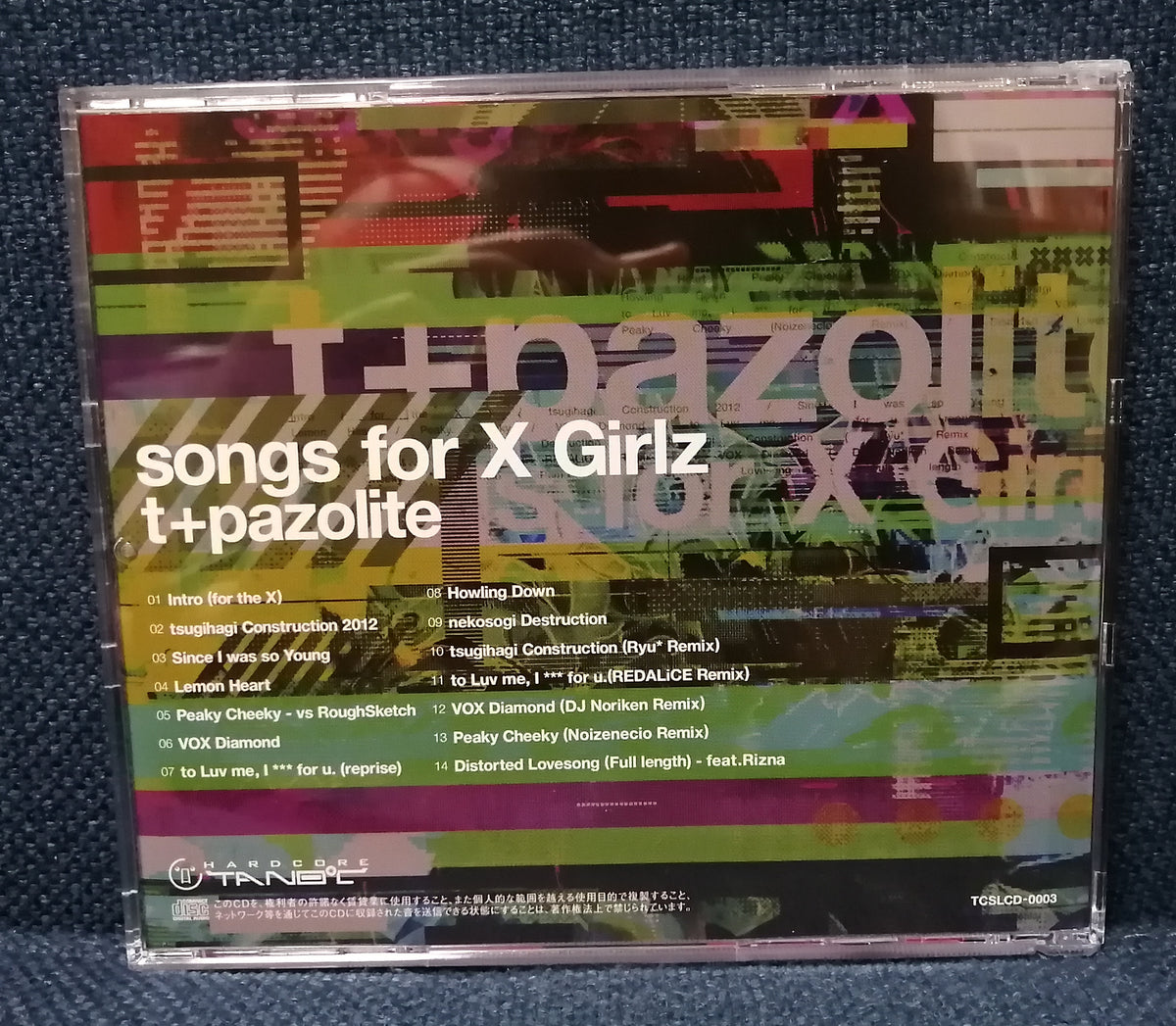 t+pazolite - Songs for X Girlz Back Cover