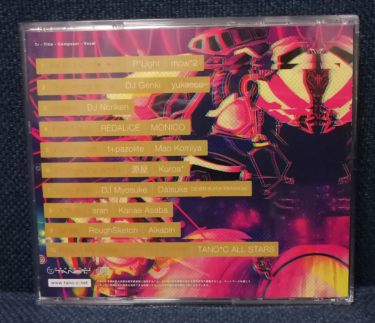 Harmonize / HARDCORE TANO*C album back cover