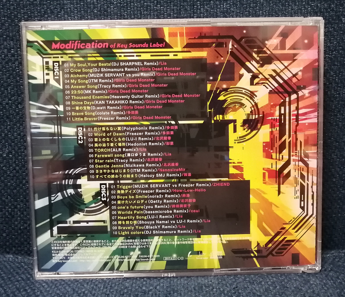 Modification of Key Sounds Label Vol. 1 Back Cover