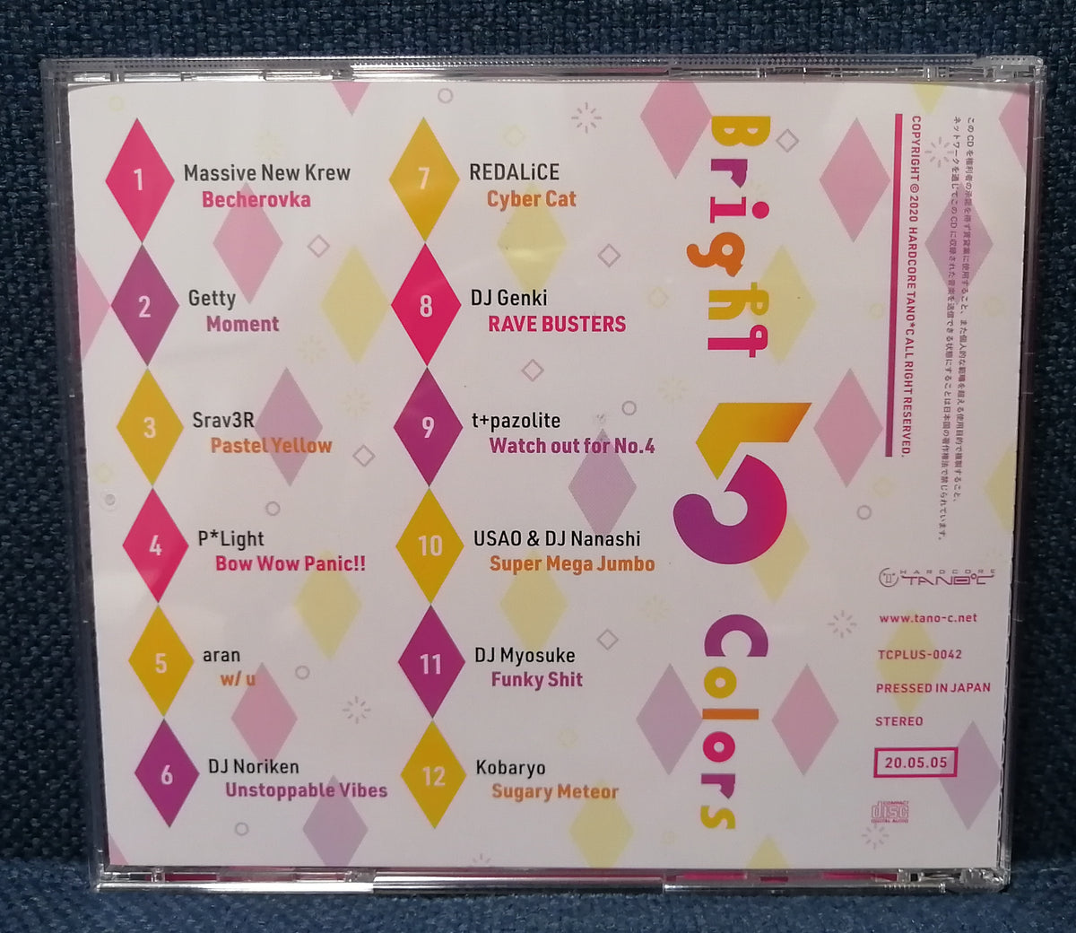 Bright Colors 5 / HARDCORE TANO*C album back cover