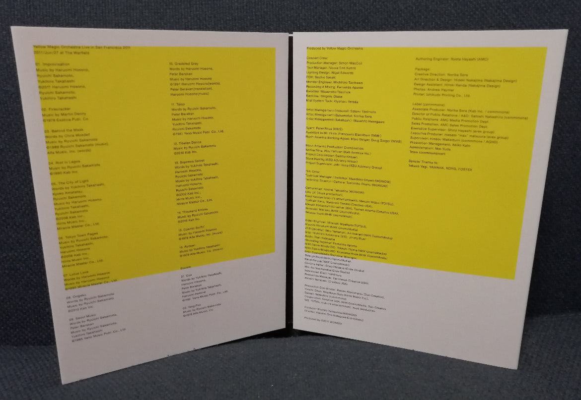 Yellow Magic Orchestra Live in San Francisco 2011 Lyrics